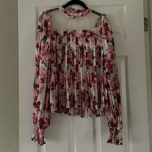 Aura Blouse (Red/Pink Floral Design)